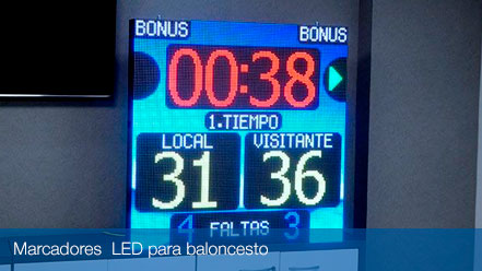 marcadores led para baloncesto